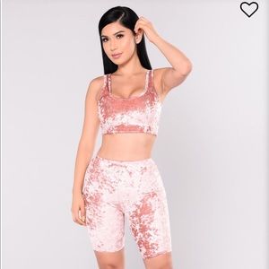 Fashion Nova crushed velvet set